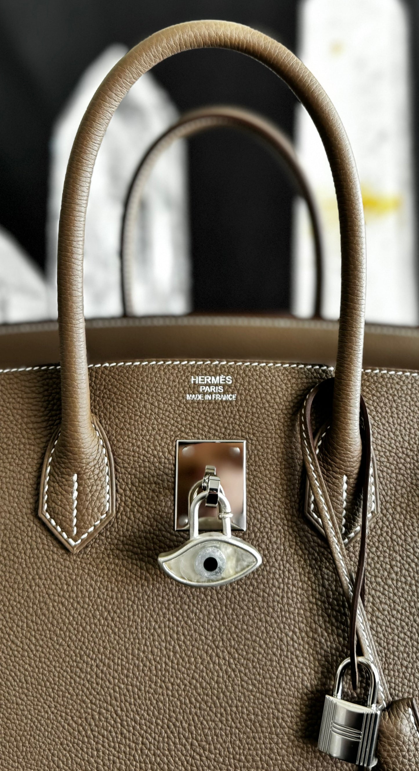 Evil Eye Bag Charm in Silver.
