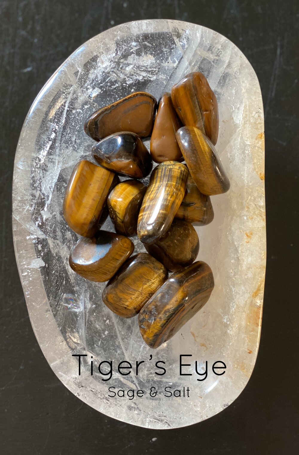 Tumbled Tiger's Eye. Ethically sourced crystals. Sage and Salt.
