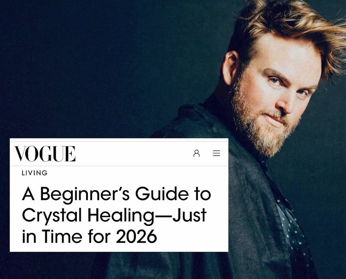 Sage & Salt founder Corbin Chamberlin featured in Vogue discussing a modern approach to crystal healing and intentional living.