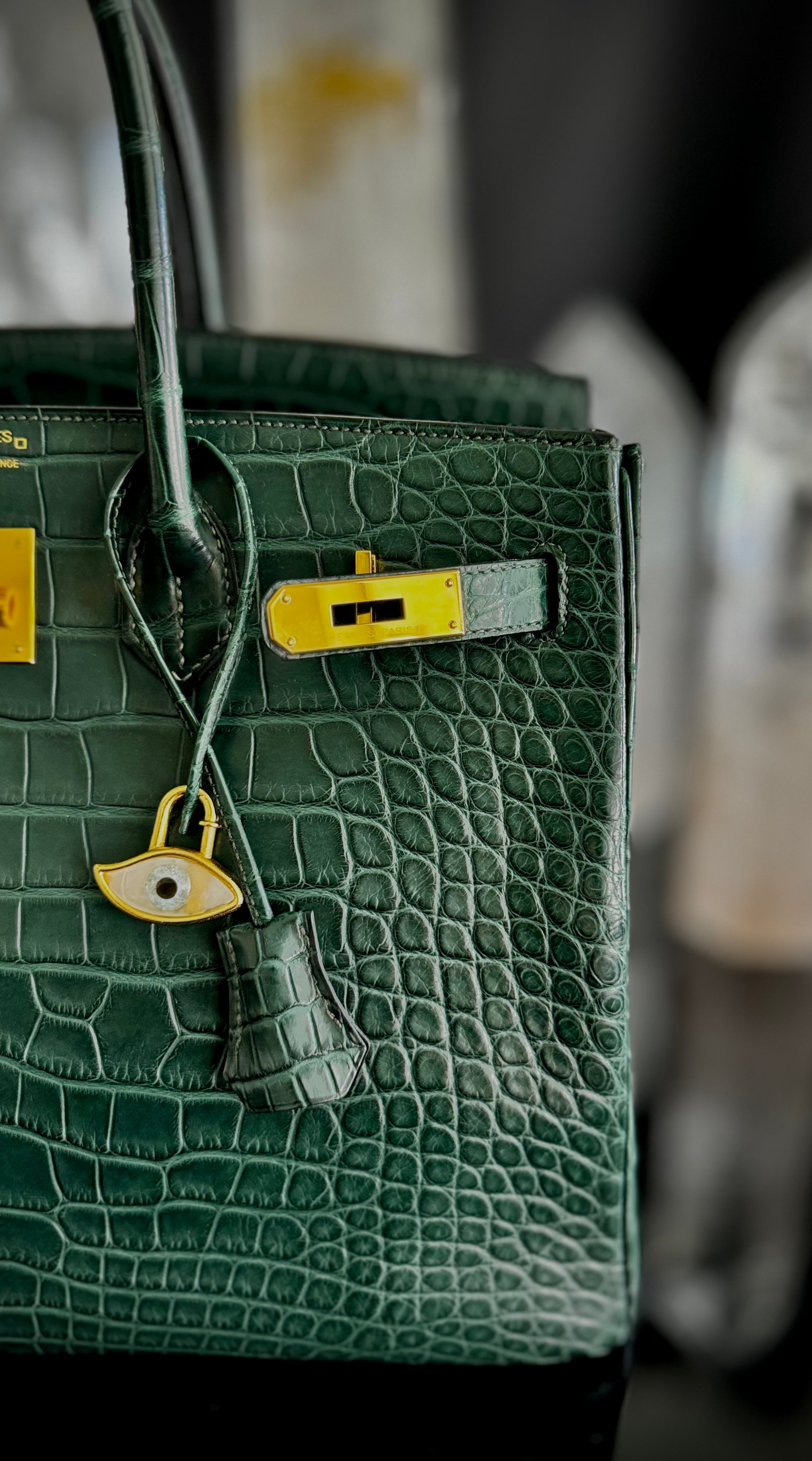 Evil Eye Bag Charm Sage Salt