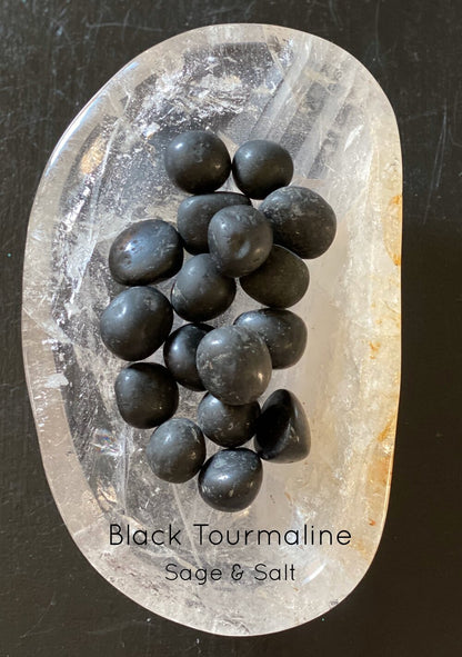 Tumbled Black tourmaline for protection. Crystals for protection. 