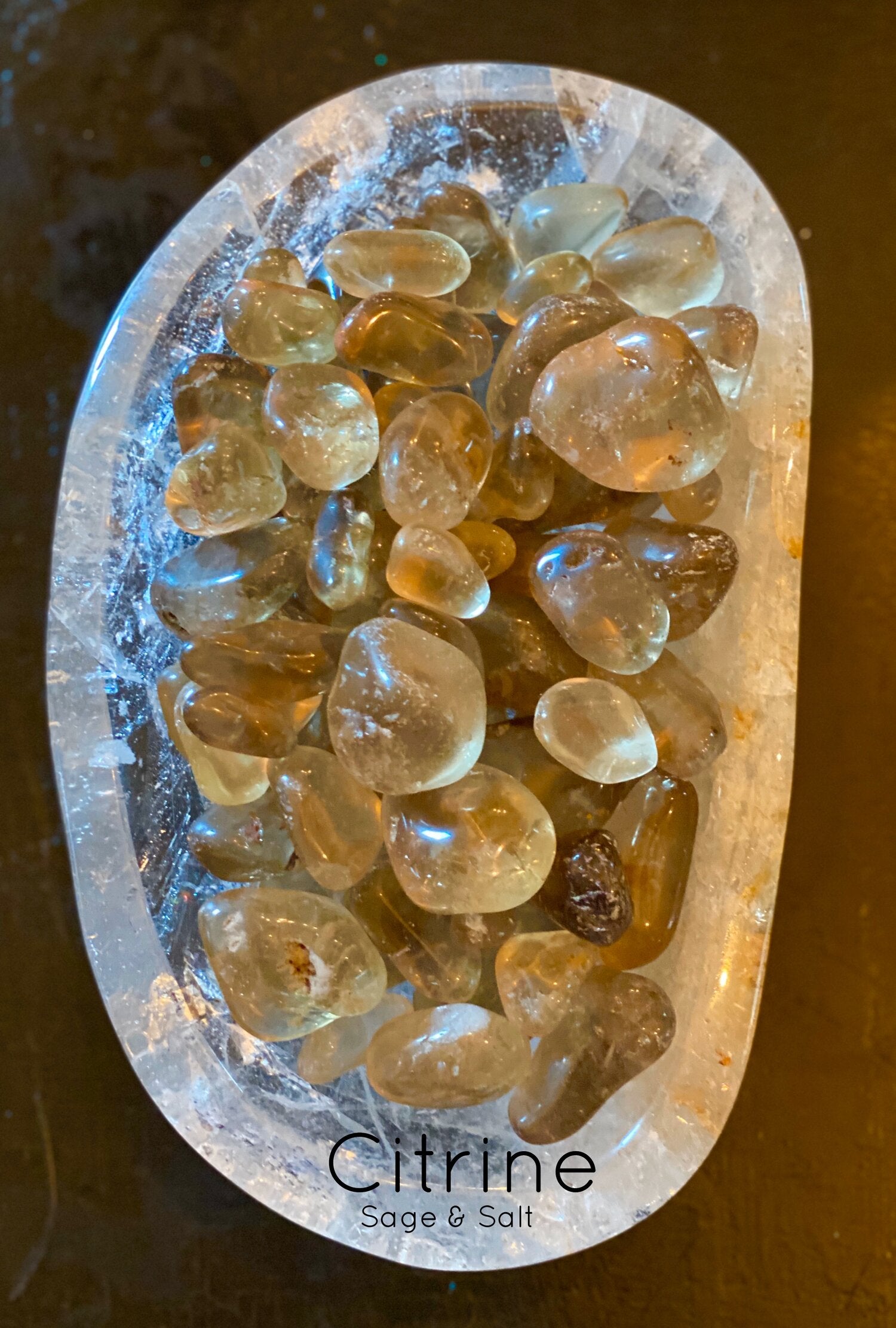 Tumbled Citrine. Natural Citrine. Crystals for abundance. 