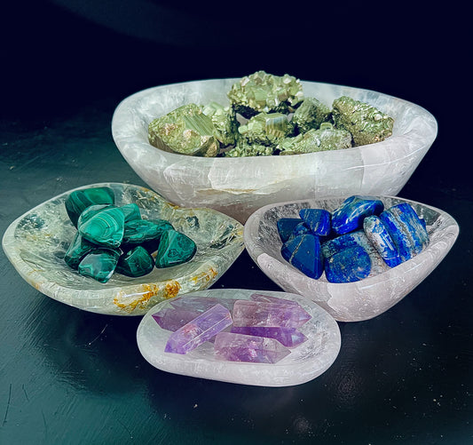 Quartz crystal bowls 